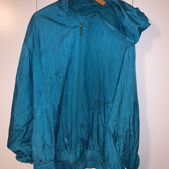 L Unisex Blue Zippered Golf Jacket - Picture 1 of 7